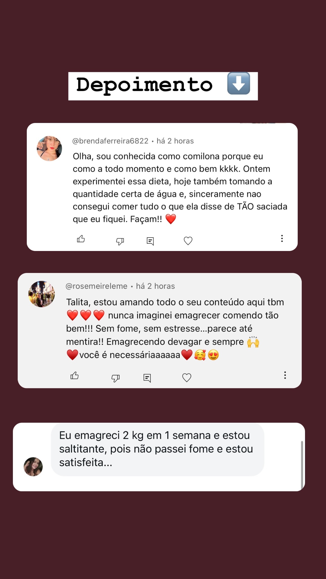 Depoimento real de aluna 1