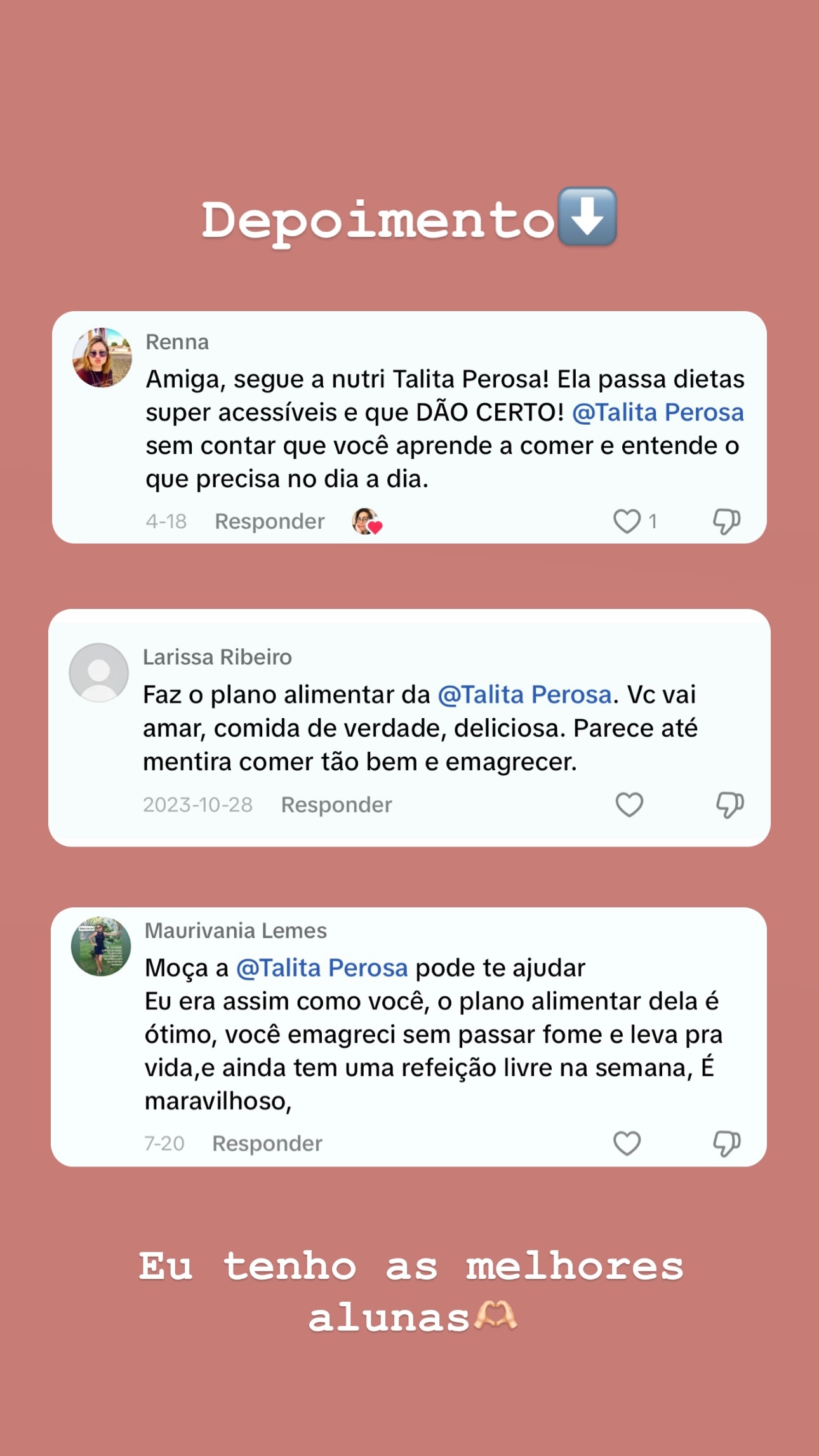 Depoimento real de aluna 3